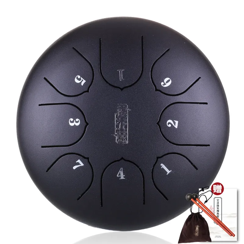 Hluru Glucophone Steel Tongue Drum 6 Inch 8 Notes Ethereal Drum Tone Key C5 Drum Percussion Musical Instrument