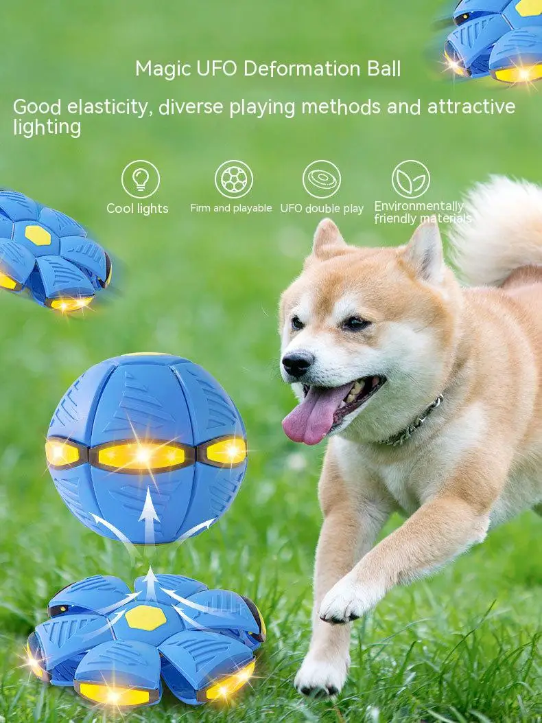 Dog toys Flying UFO Flat Throw Disc Ball With LED Light Toy Kid Outdoor Garden Basketball Game interesting Throw UFO Disc balls