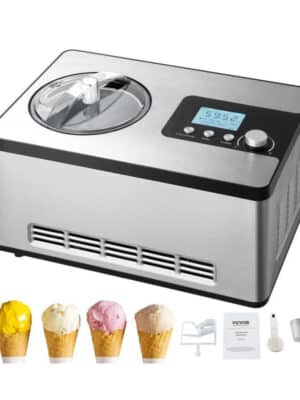 Automatic 2QT Ice Cream Maker with Compressor – No Pre-Freezing Needed