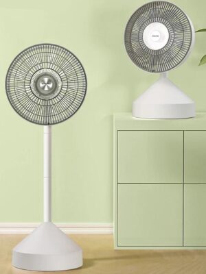 Silent 4-Speed Electric Floor Fan with Remote and Natural Breeze Mode