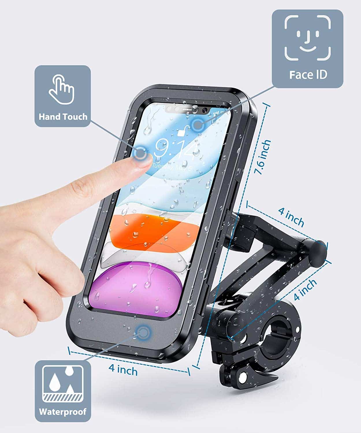 Waterproof Universal Bike & Motorcycle Phone Holder for Handlebars - Image 6