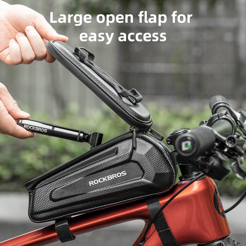 Waterproof Hard Shell Bike Handlebar Bag with 360° Touchscreen Phone Holder - Image 4