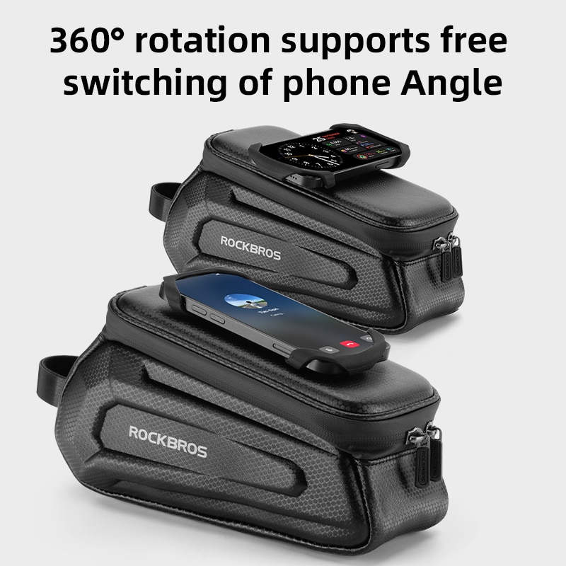 Waterproof Hard Shell Bike Handlebar Bag with 360° Touchscreen Phone Holder - Image 6