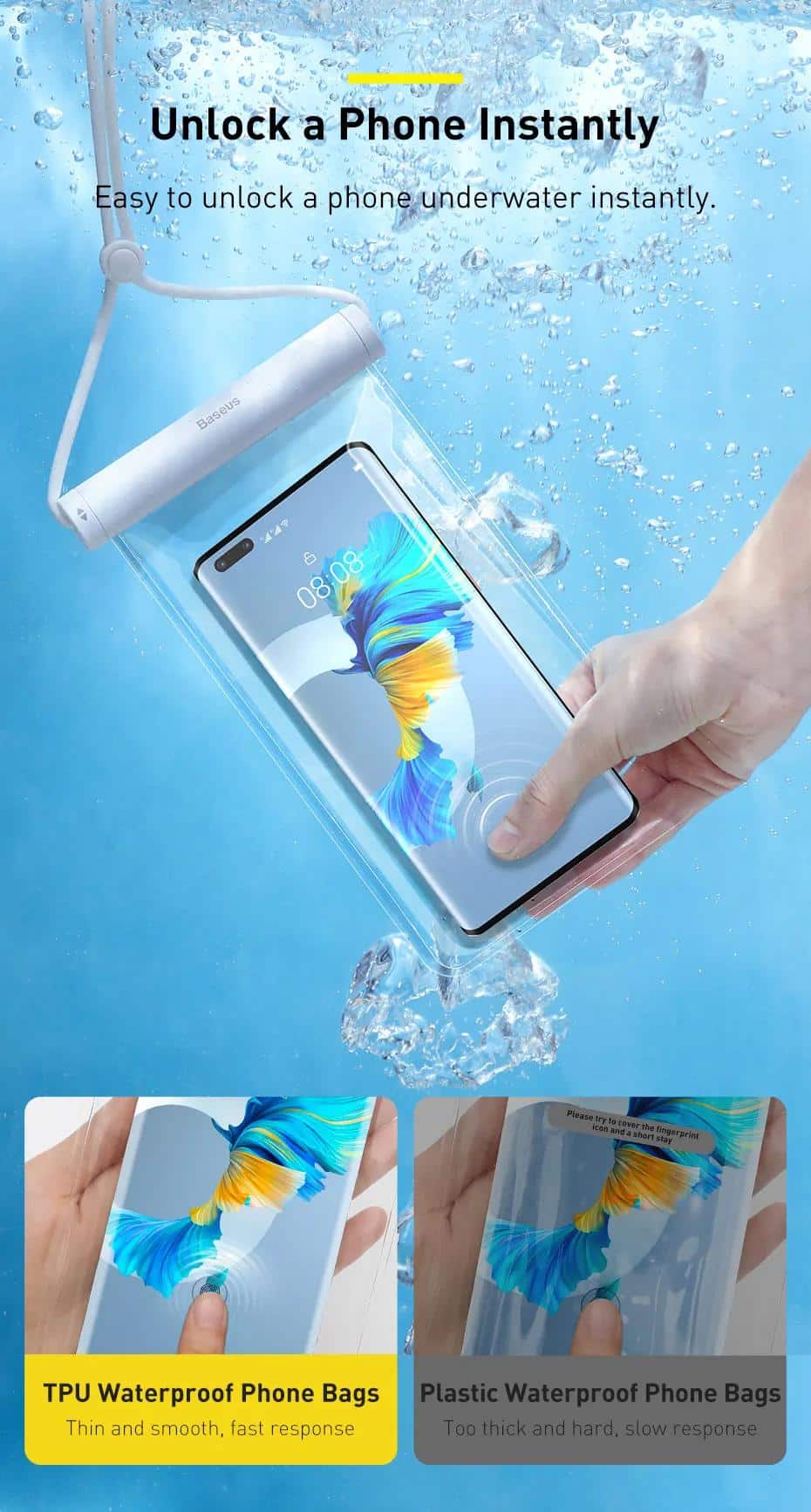Waterproof Phone Pouch IPX8 for Phones Under 7.2" - Image 7
