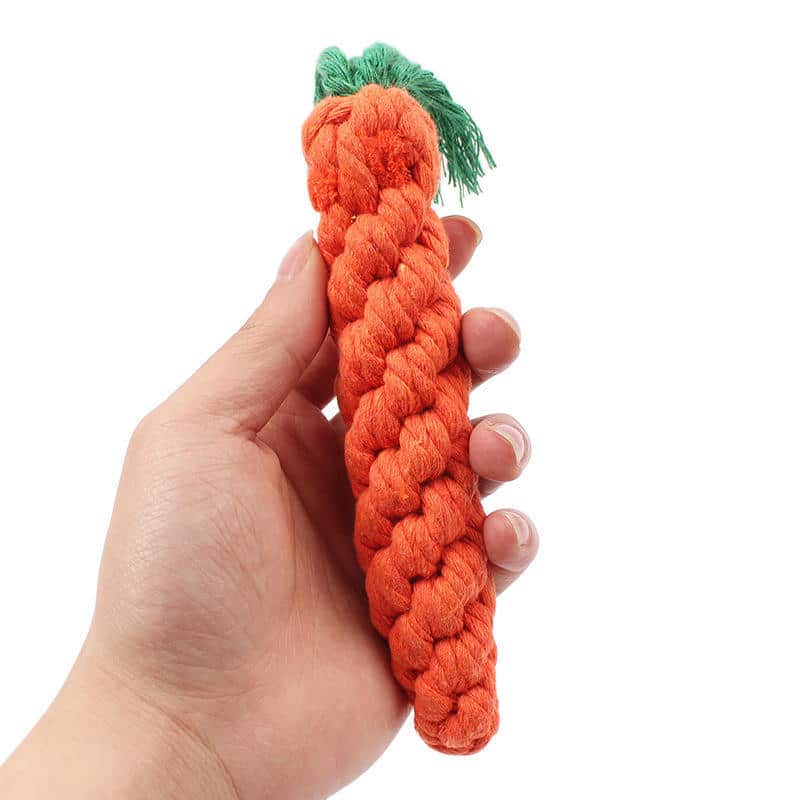 Durable Cotton Rope Carrot Chew Toy for Dogs – Boredom & Teething Relief - Image 6