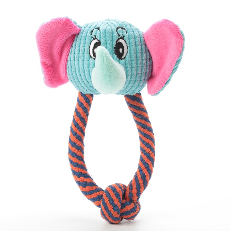 Durable Cotton Rope Dog Toy with Squeaker – Teeth Cleaning & Chew Fun - Image 4