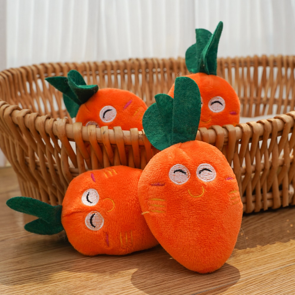 Carrot Shaped Plush Dog Toy with Squeaker - Image 5