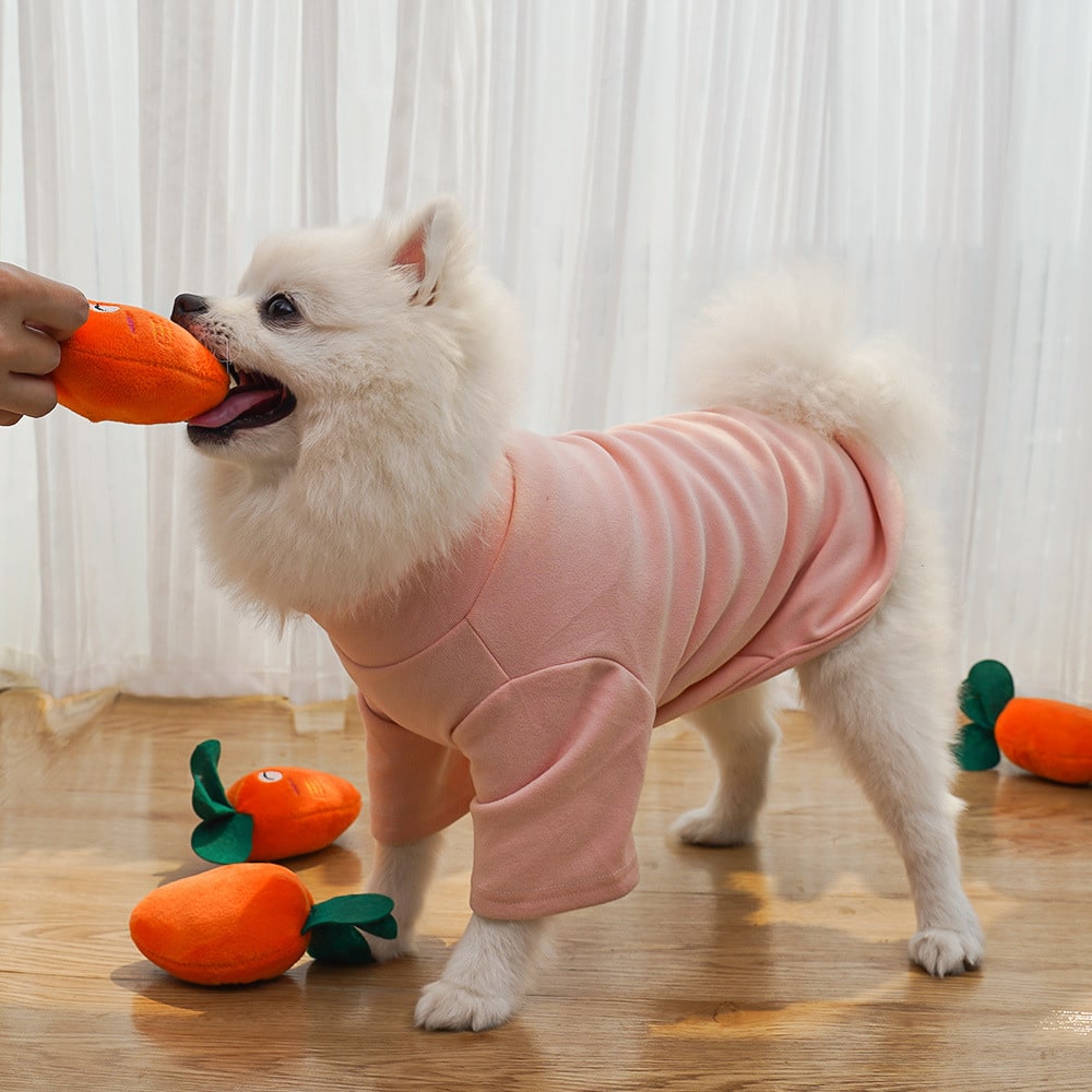 Carrot Shaped Plush Dog Toy with Squeaker - Image 3