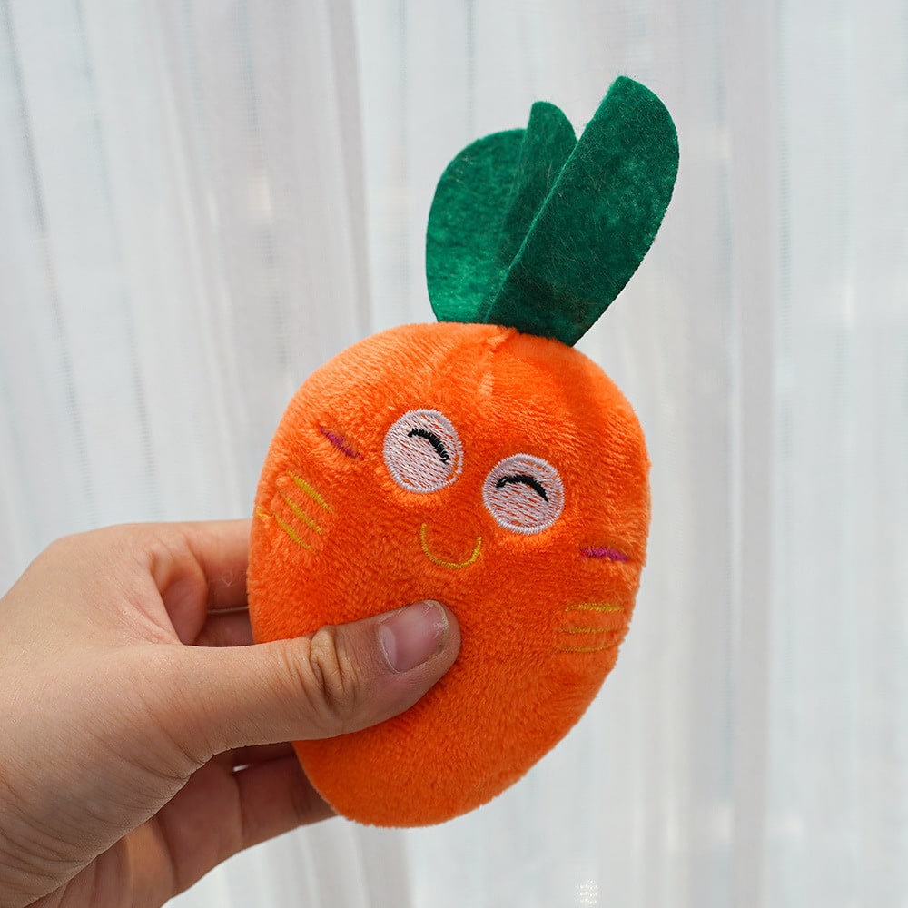 Carrot Shaped Plush Dog Toy with Squeaker - Image 4