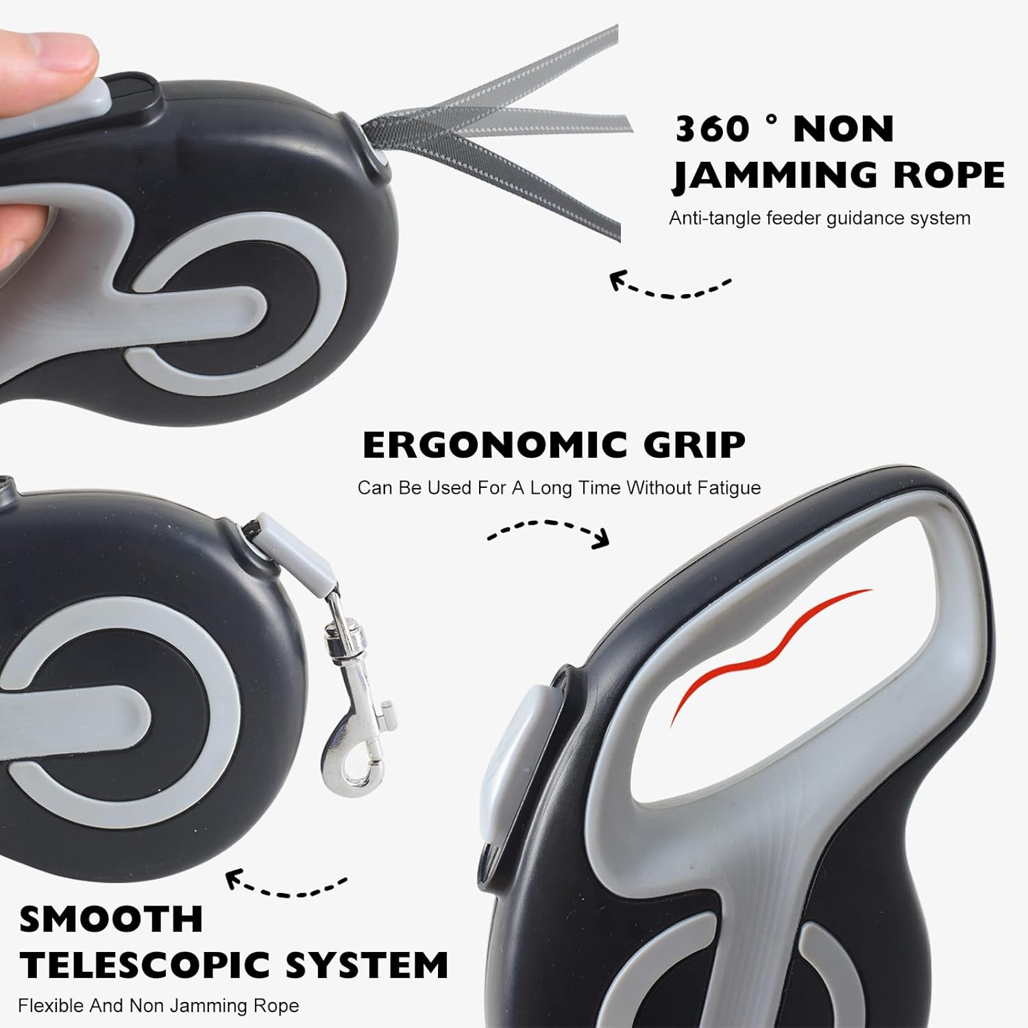 Durable Reflective Retractable Dog Leash for Small & Medium Dogs - 10ft & 16ft - Image 6