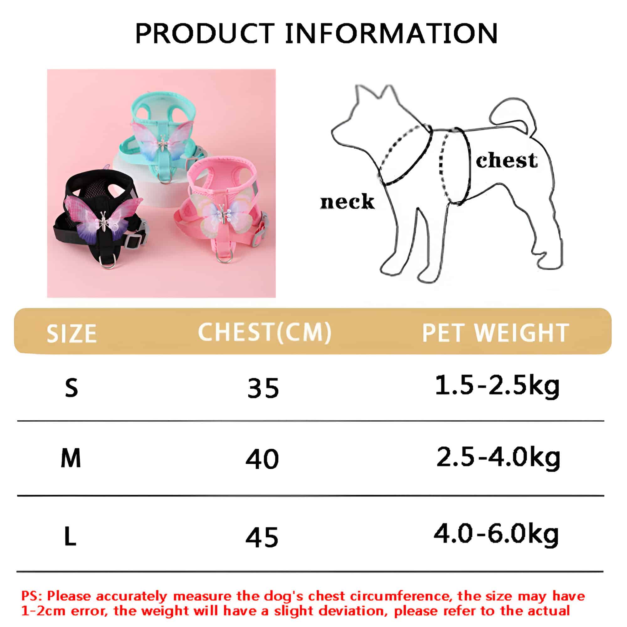 Breathable Small Dog & Cat Harness Set with Butterfly Design for Summer Walks - Image 7