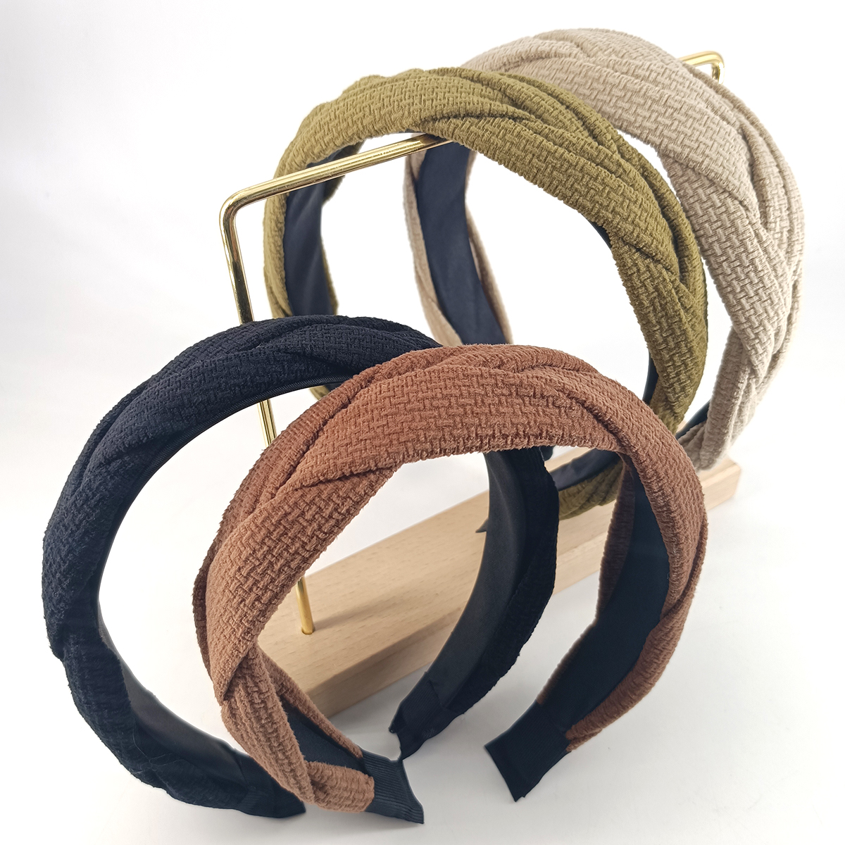 3cm Wide Plaid Cross Twist High Top Headband for Women & Girls