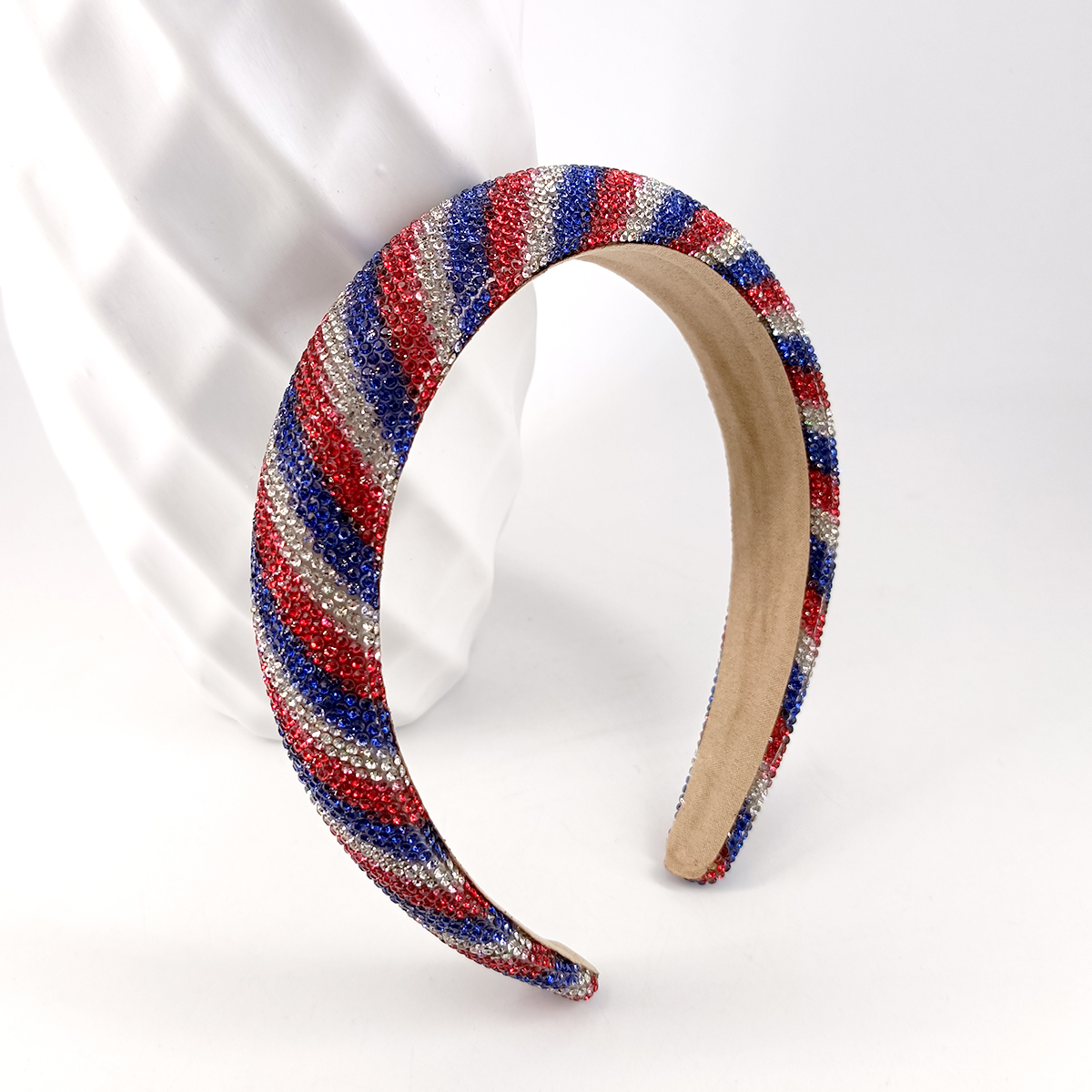 American Flag Rhinestone Headband – 1.25″ Wide Patriotic Hair Accessory