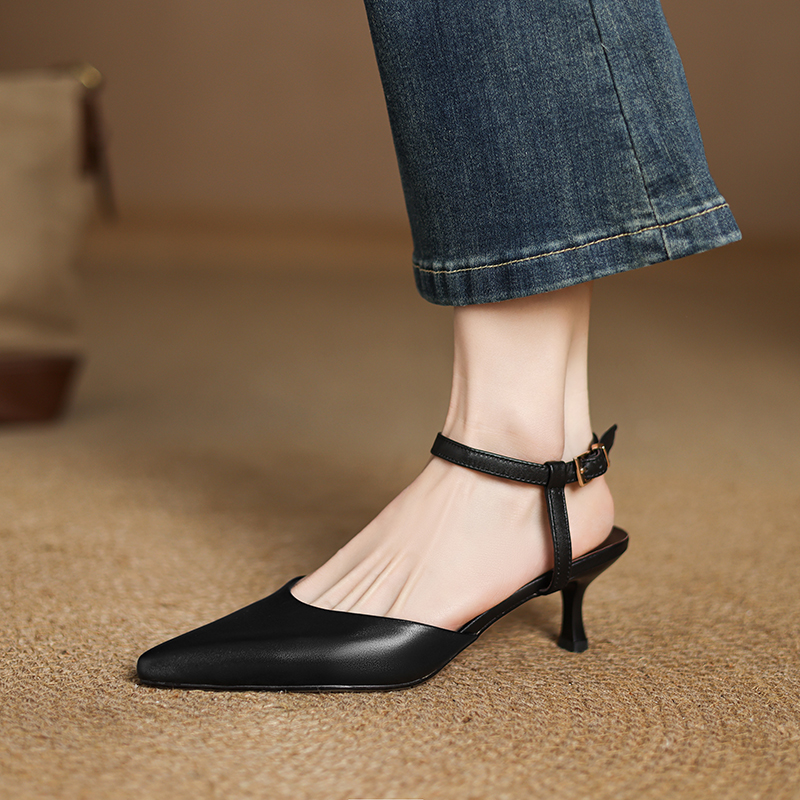 Women’s Horsehair Cow Print Kitten Heel Slingback Pumps - Image 6